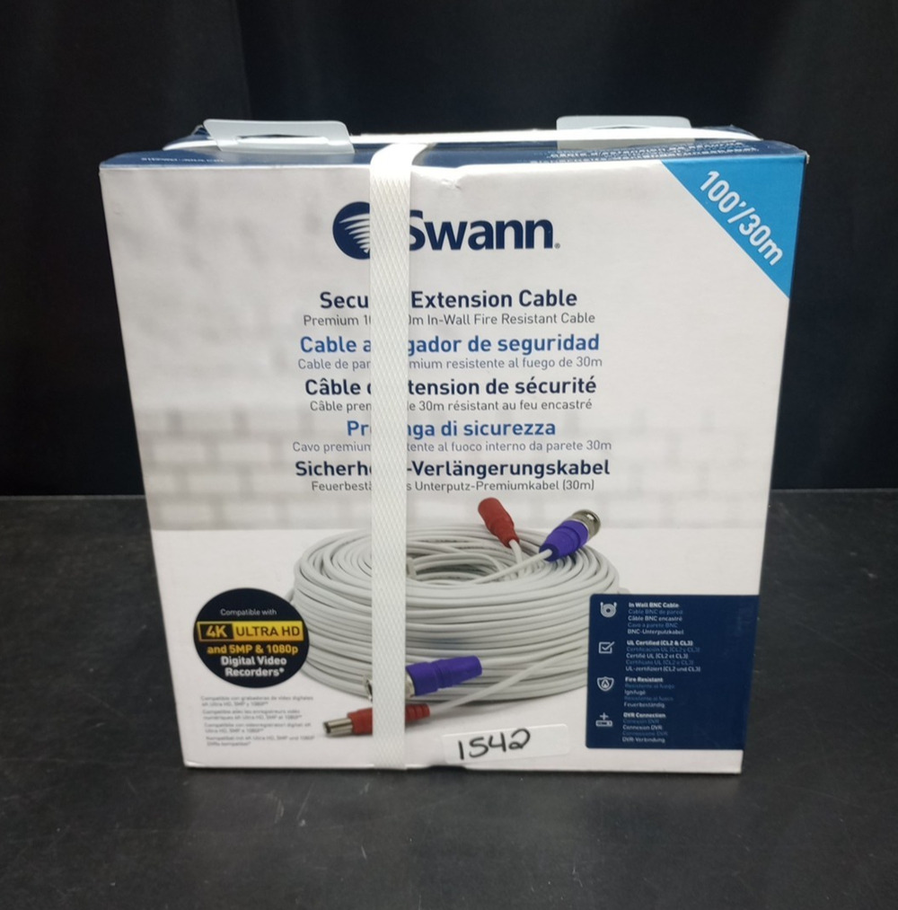 Swann BNC Coaxial Cable Extension UL Certified Fire Resistant 30m SWPRO-30ULCBL